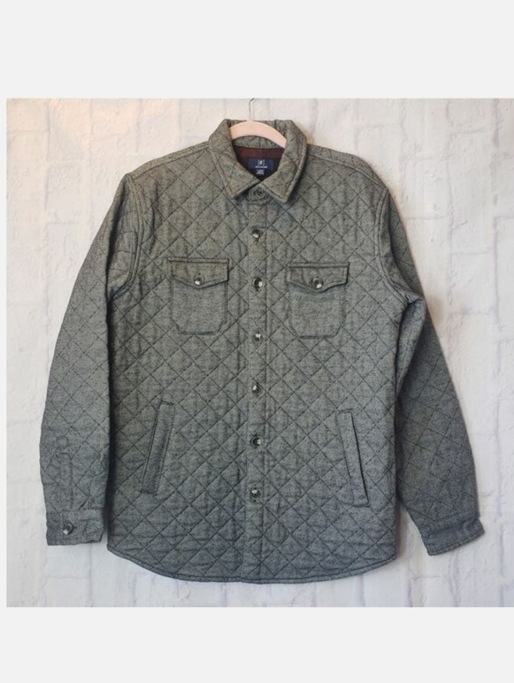 GEORGE Button Front Quilted Shirt Jacket Men's Small